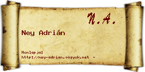 Ney Adrián névjegykártya